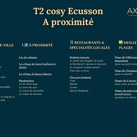 Lägenhet T2 Cosy Clim & Wifi - Ecusson Coeur De